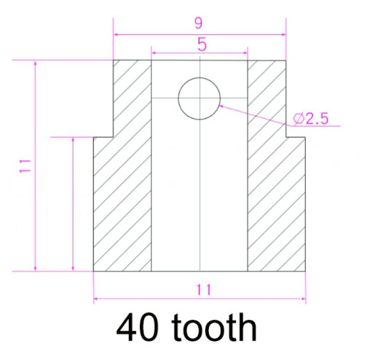 Engrenagem dentada Polia 40 dentes 5mm  Alimentador do Extrusor (Feed wheel feeder ) - AIMSOAR - Image 6