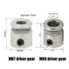Engrenagem dentada Polia MK7 5mm Alimentador do Extrusor (Feed wheel feeder ) - AIMSOAR