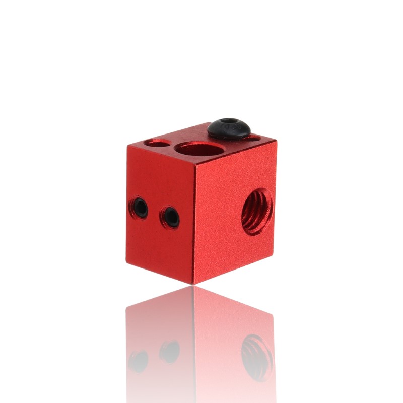 Heat Block Makerbot Clone Alumínio Vermelho 16X16X12 ( Heatblock bloco de aquecimento compatível e não com o original ) - AIMSOAR