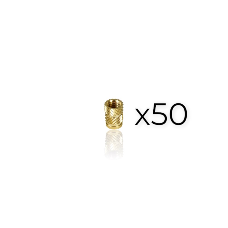 Pack 50 unidades Porca Inserção M4 para embutir em plástico ( Thread inserts ) - EVOLT