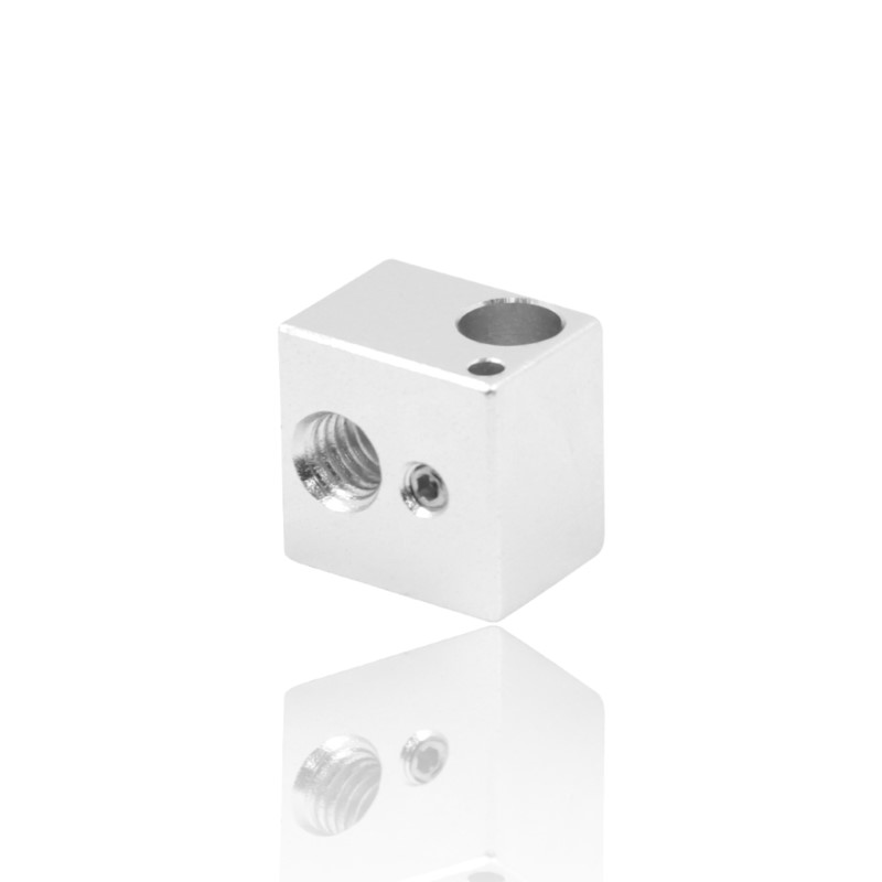 Heat Block V5 Clone Alumínio 16X16X12 ( Heatblock bloco de aquecimento compatível com E3D V5 clone e não com o original ) - AIMSOAR
