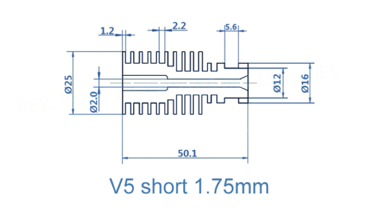Heat Sink Remote V5 Clone Alumínio, modelo para filamento 3mm ( Heatsink bloco de aquecimento compatível com E3D V6 clone) - AIMSOAR - Image 12