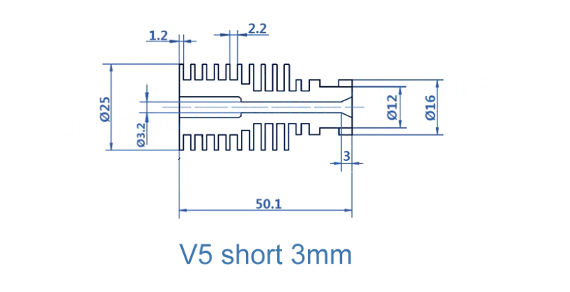 Heat Sink Remote V5 Clone Alumínio, modelo para filamento 3mm ( Heatsink bloco de aquecimento compatível com E3D V6 clone) - AIMSOAR - Image 11