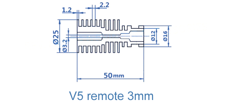 Heat Sink Remote V5 Clone Alumínio, modelo para filamento 3mm ( Heatsink bloco de aquecimento compatível com E3D V6 clone) - AIMSOAR - Image 10