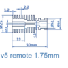 Heat Sink Remote V5 Clone Alumínio, modelo para filamento 3mm ( Heatsink bloco de aquecimento compatível com E3D V6 clone) - AIMSOAR