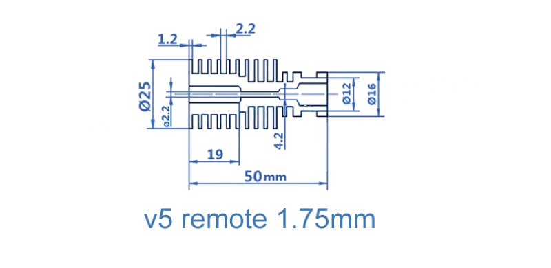 Heat Sink Remote V5 Clone Alumínio, modelo para filamento 3mm ( Heatsink bloco de aquecimento compatível com E3D V6 clone) - AIMSOAR - Image 9
