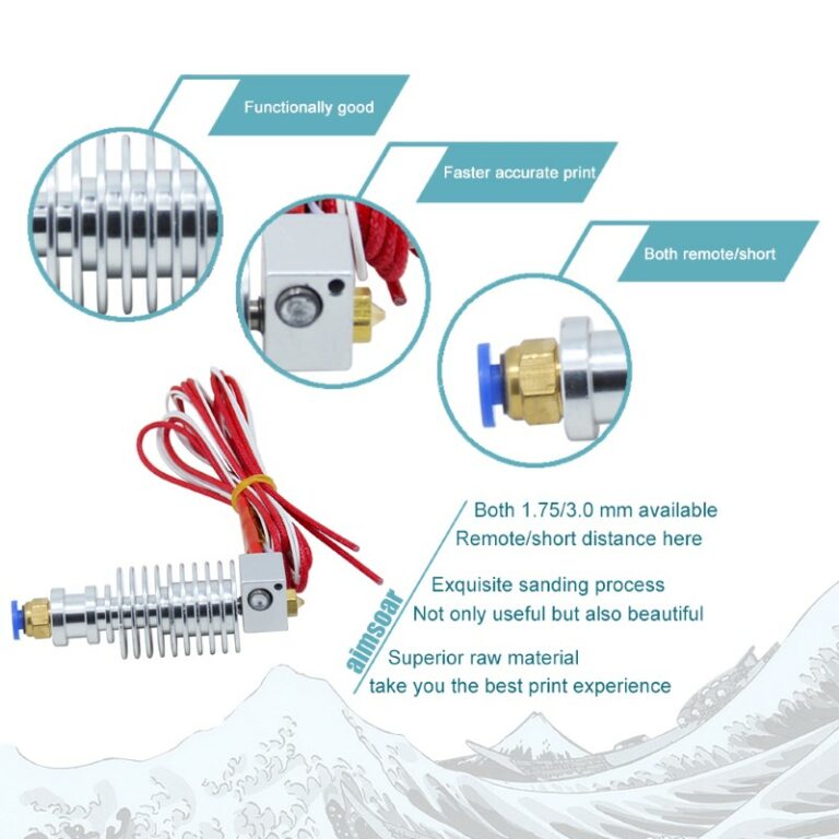 KIT montado Hotend 12V E3D V5 Short Extruder Clone (compatível com E3D) - AIMSOAR - Image 3