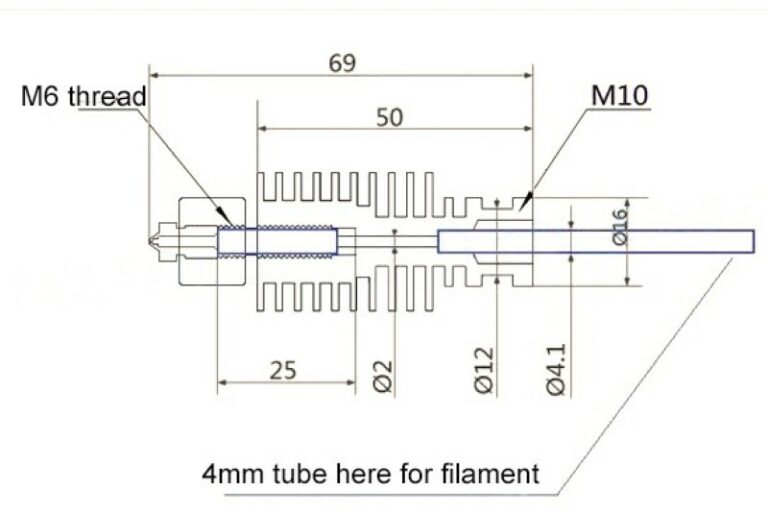 KIT montado Hotend 12V E3D V5 Remote Extruder Clone PTFE (compatível com E3D) - AIMSOAR - Image 4