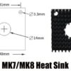 Heat Sink MK7/MK8 Dissipador para Motor Preto ( Extruder Heatsink ) - AIMSOAR
