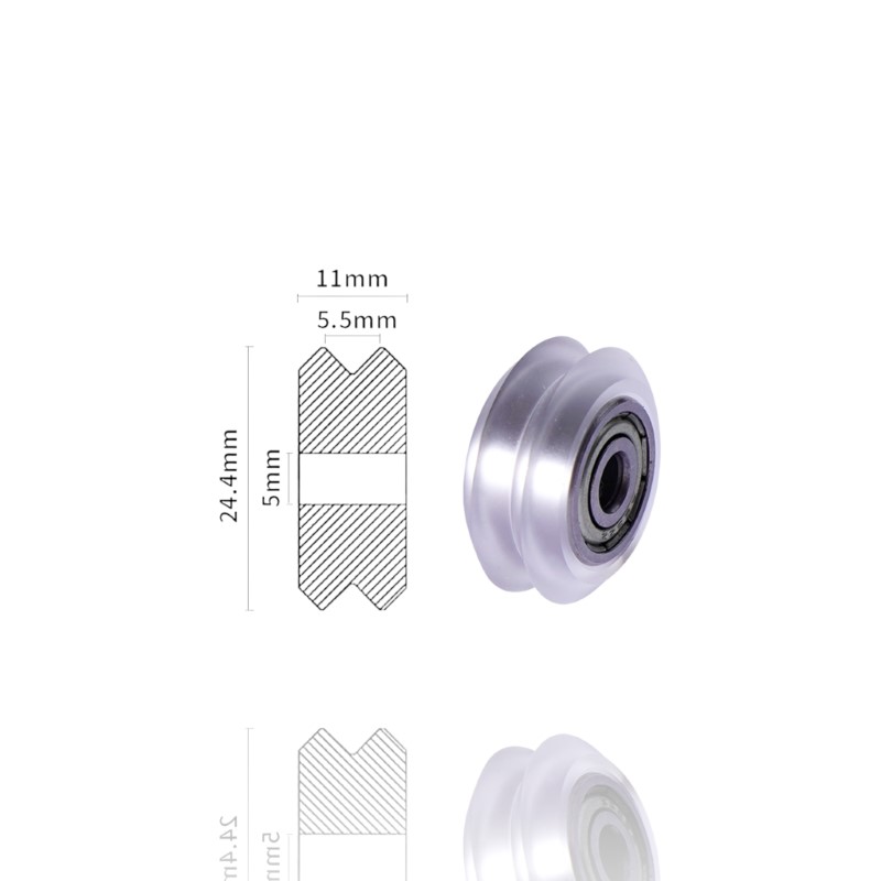 Rolamento 625zz 5mm Transparente  Revestidos para T/V-Slot V-Type POM (roda Pulley V wheel compatível com Creality, ANET e outras marcas) - AIMSOAR