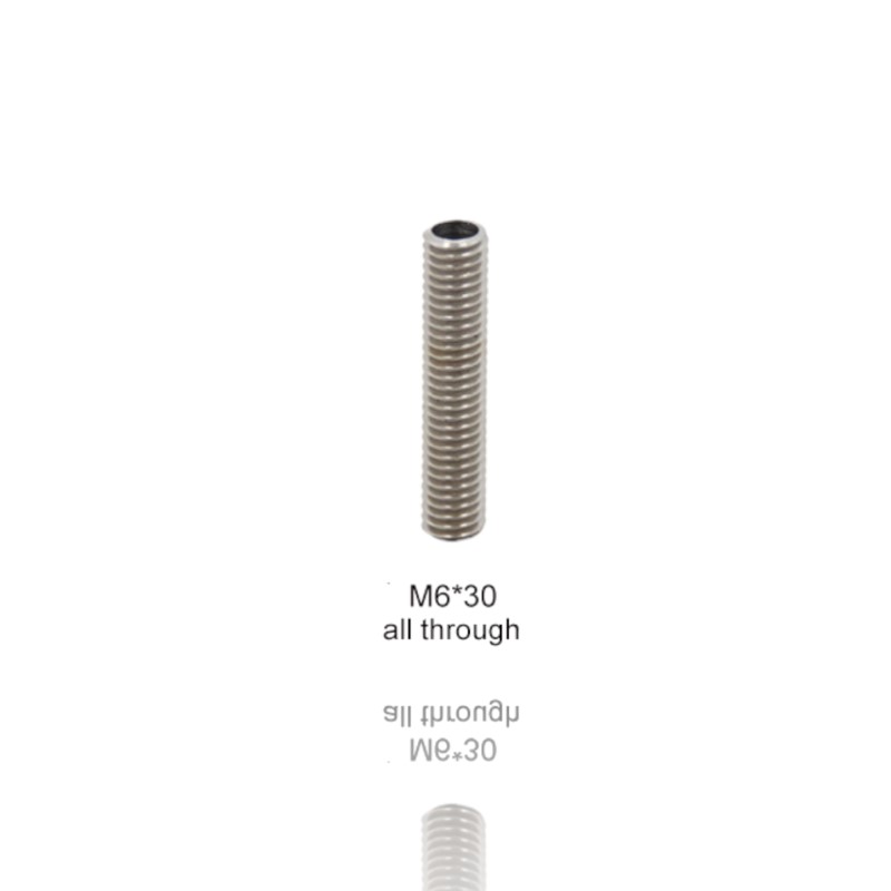 Heat Break Aberto M6 30mm para PTFE 4mm ( Heatbreak thread throat all through 4.1mm ) - AIMSOAR