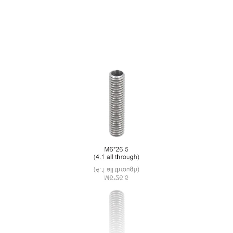 Heat Break Aberto M6 26.5mm para PTFE 4mm ( Heatbreak thread throat all through 4.1mm ) - AIMSOAR