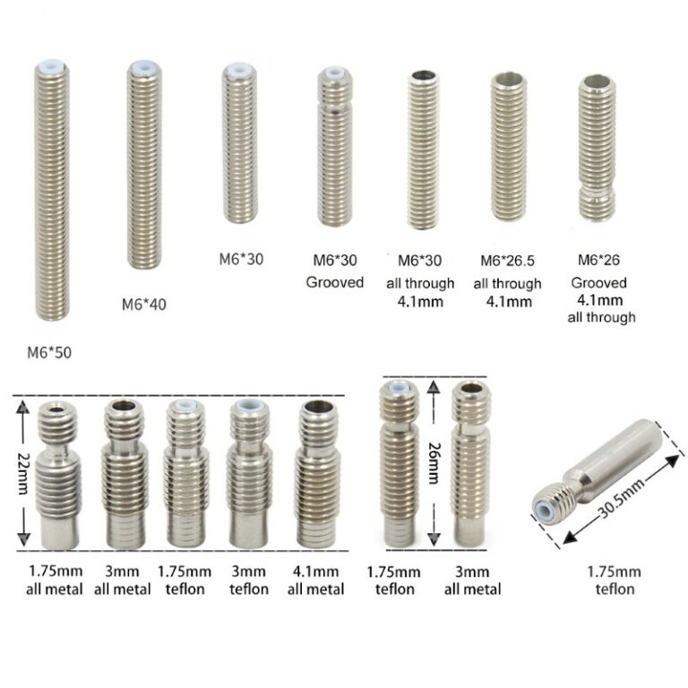 Heat Break Aberto M6 26.5mm para PTFE 4mm ( Heatbreak thread throat all through 4.1mm ) - AIMSOAR - Image 2