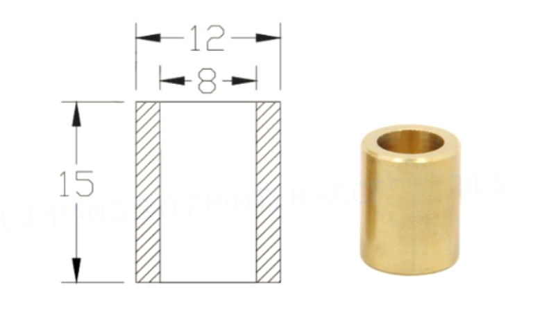 Rolamento Manga autolubrificante Latão 8*11*30 (Self-lubricating Brass Bearing Bushing Sleeve Ultimaker ) - AIMSOAR - Image 2