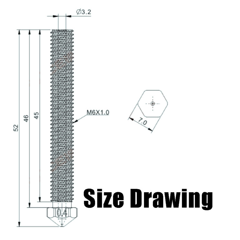0.6mm B-SERIES PREMIUM Latão Nozzle SuperVolcano - AIMSOAR - Image 2