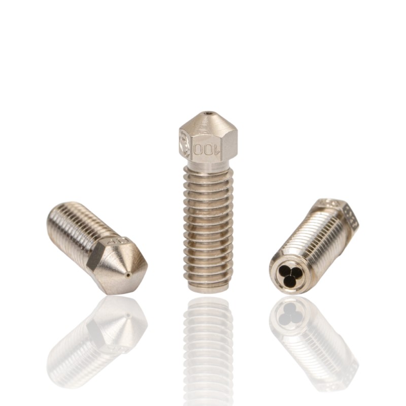 0.4mm CHT VOL Coated Brass Nozzle M6×1×14.5×21 1.75 E3D Volcano Revestimento de Níquel - Bondtech