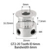 Polia para Correia GT2 20 Dentes 16mm 6mm Furo Alumínio ( GT2 timing belt pulley) - AIMSOAR