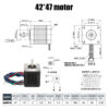 Motor 42 stepper 47mm 1.8º 42*42*47mm - Aimsoar