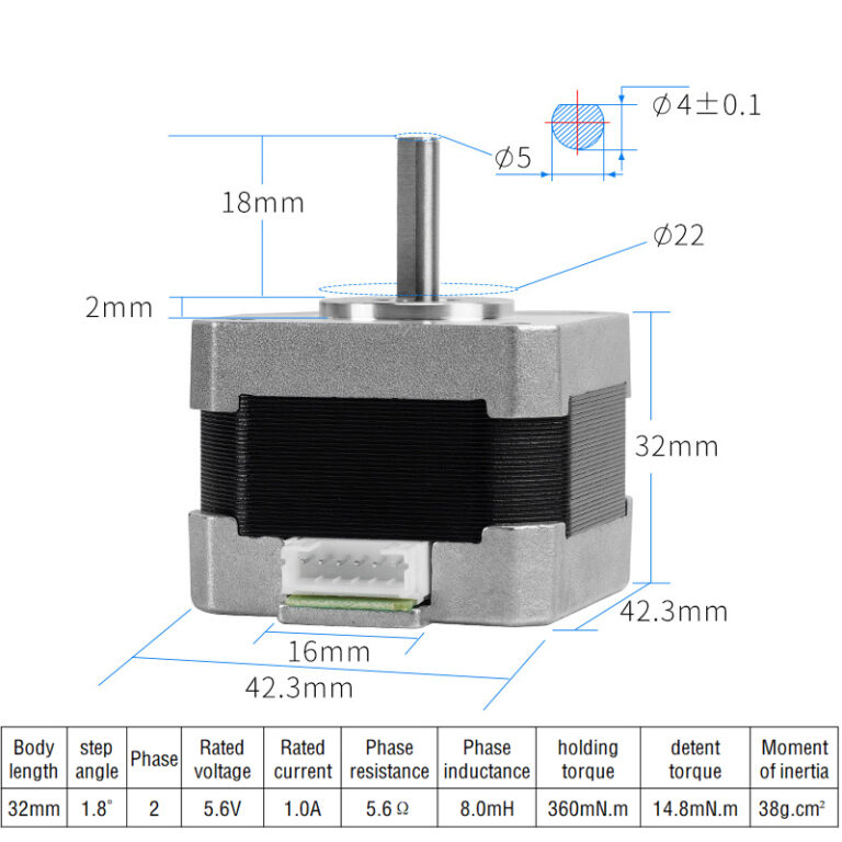 Motor 42 stepper 32mm ( Creality CR-10 Ender-3/5 ) 1.8º 42.3*42.3*32mm - Aimsoar - Image 2