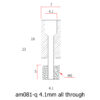 Heat Break para PTFE Garganta 4.1mm ( Single Head Dual Color Throat Heatbreak ) - AIMSOAR