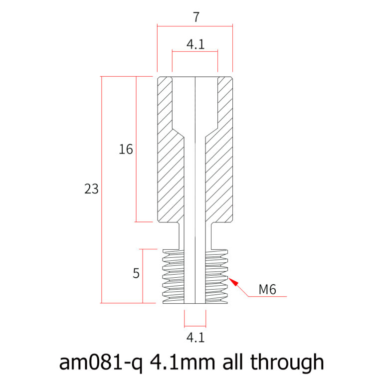 Heat Break para PTFE Garganta 4.1mm ( Single Head Dual Color Throat Heatbreak ) - AIMSOAR - Image 4
