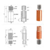 Heat Break Bi-Metal TITÂNIO Cobre E3D V6 Clone sem Rosca ( Heatbreak titanium alloy red copper Copper smoothy) - AIMSOAR