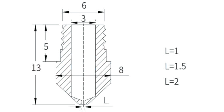 1.5mm Latão Nozzle MK8 para filamento 3mm - AIMSOAR - Image 2