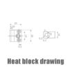 Heat Block de Alumínio para CR10S 20X20X10mm  ( Heatblock bloco de aquecimento  ) - AIMSOAR