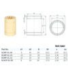 Rolamento autolubrificante Plastico RJMP01-08 8mm (Self-lubricating Plastic linear bearing ) - AIMSOAR
