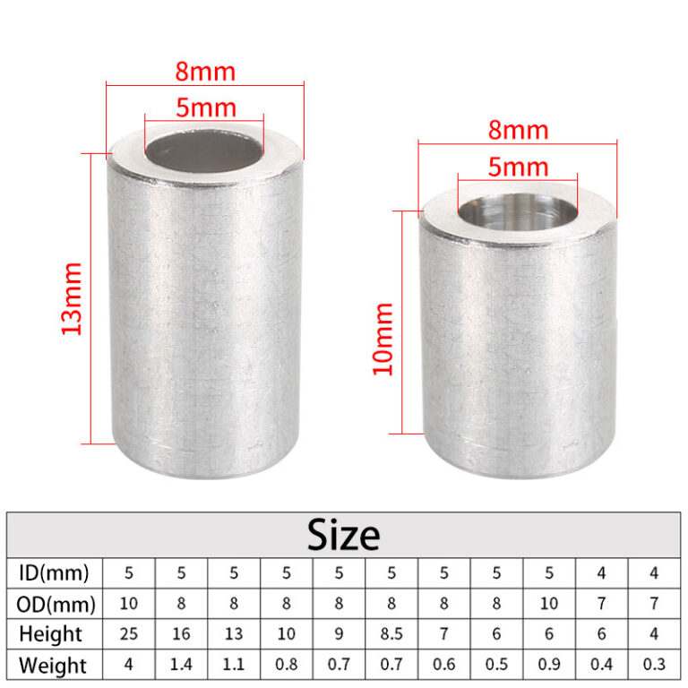 Polia Espaçador 5*8*7mm M3 M5 para Rolamento T/V-Slot D-Type POM (Pulley Pulley isolation column) - AIMSOAR - Image 2