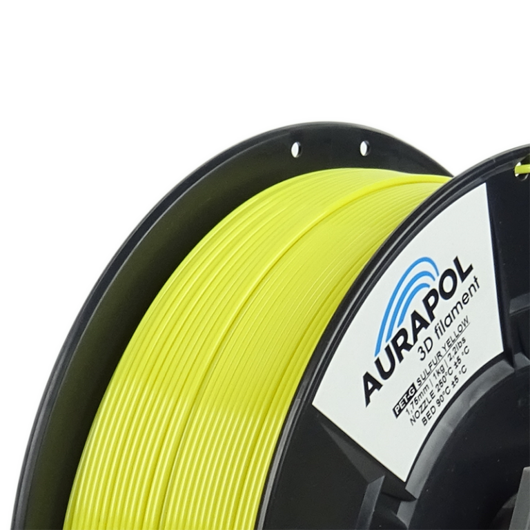 AURAPOL PET G Filament Sulfur Yellow 1 Portugal Espana Evolt Impressao 3D