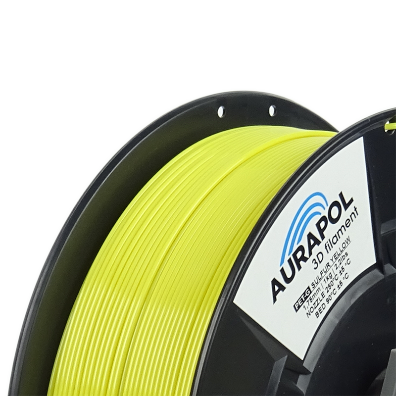 AURAPOL PET G Filament Sulfur Yellow 1 Portugal Espana Evolt Impressao 3D
