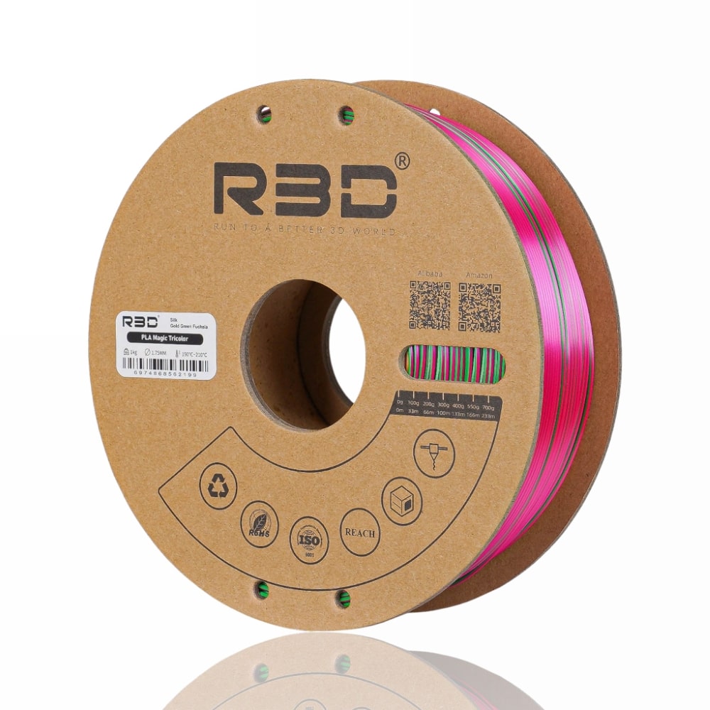 R3D PLA evolt portugal espana filamento impressao 3d gold green fuchsia