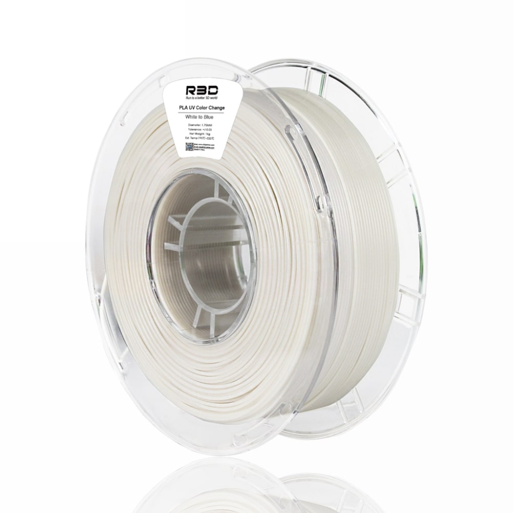 r3d color change uv evolt portugal espana filamento impressao 3d white to blue
