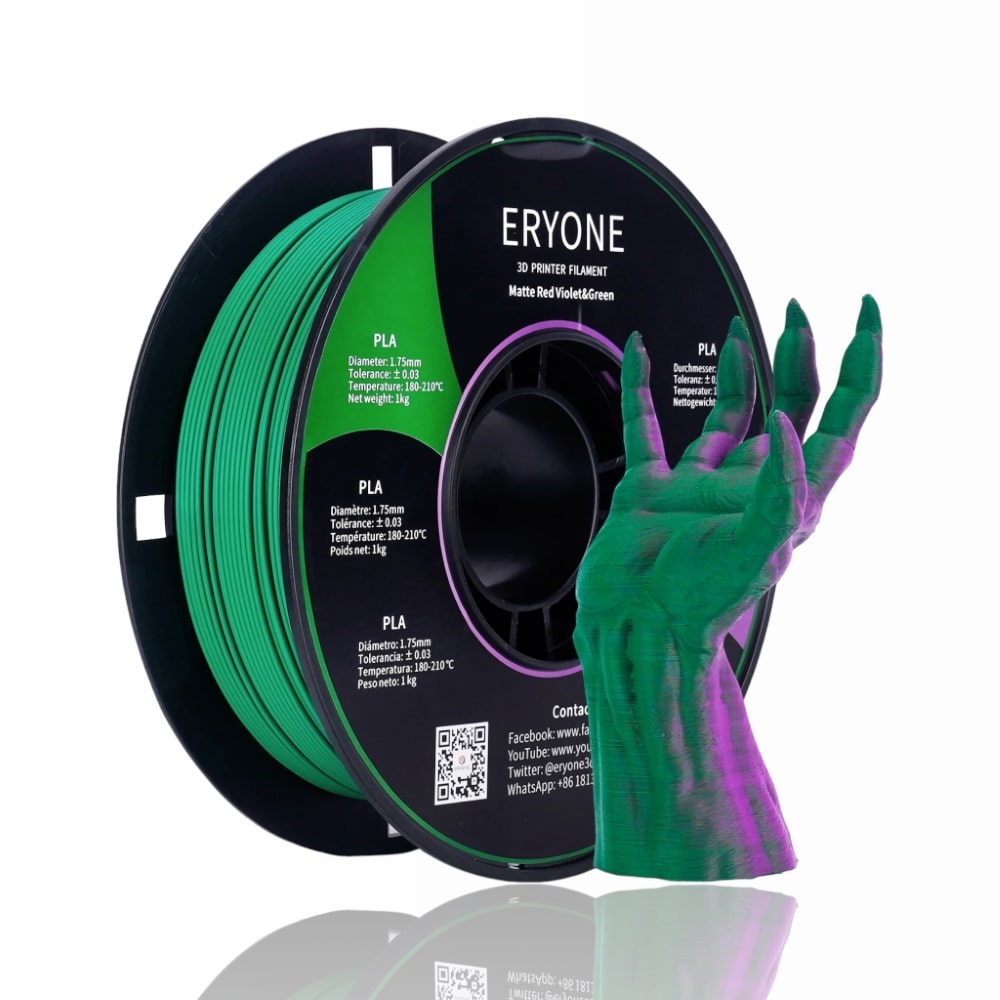 pla matte eryone evolt portugal espana filamento impressao 3d red violet green