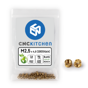 Threaded inserts m2.5 stardard portugal espana impressao 3d evolt