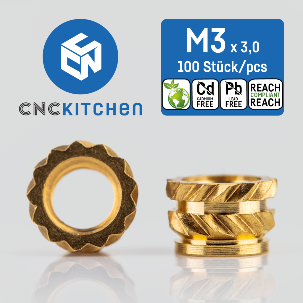 Threaded inserts - M3 short 100 pcs - CNC Kitchen - Image 2