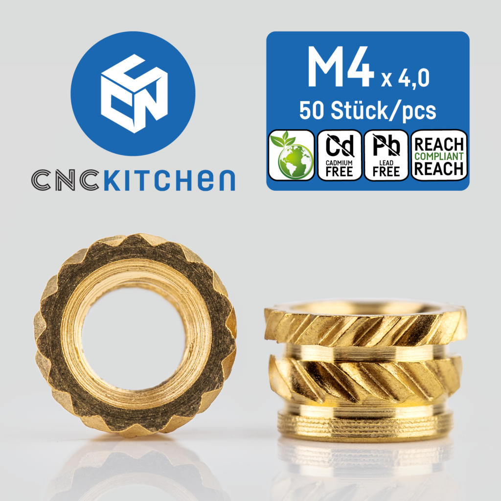 Threaded inserts - M4 short 50 pcs - CNC Kitchen - Image 2