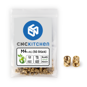 Threaded inserts m4 standard portugal espana impressao 3d evolt