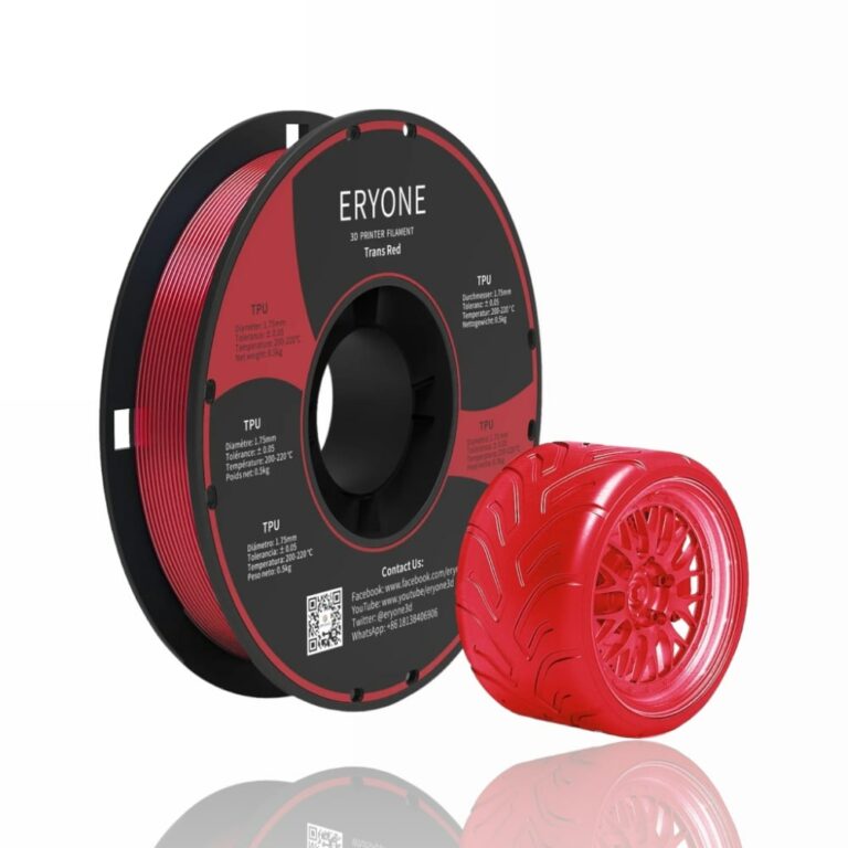 tpu eryone transparent red evolt portugal espana filamento impressao 3d
