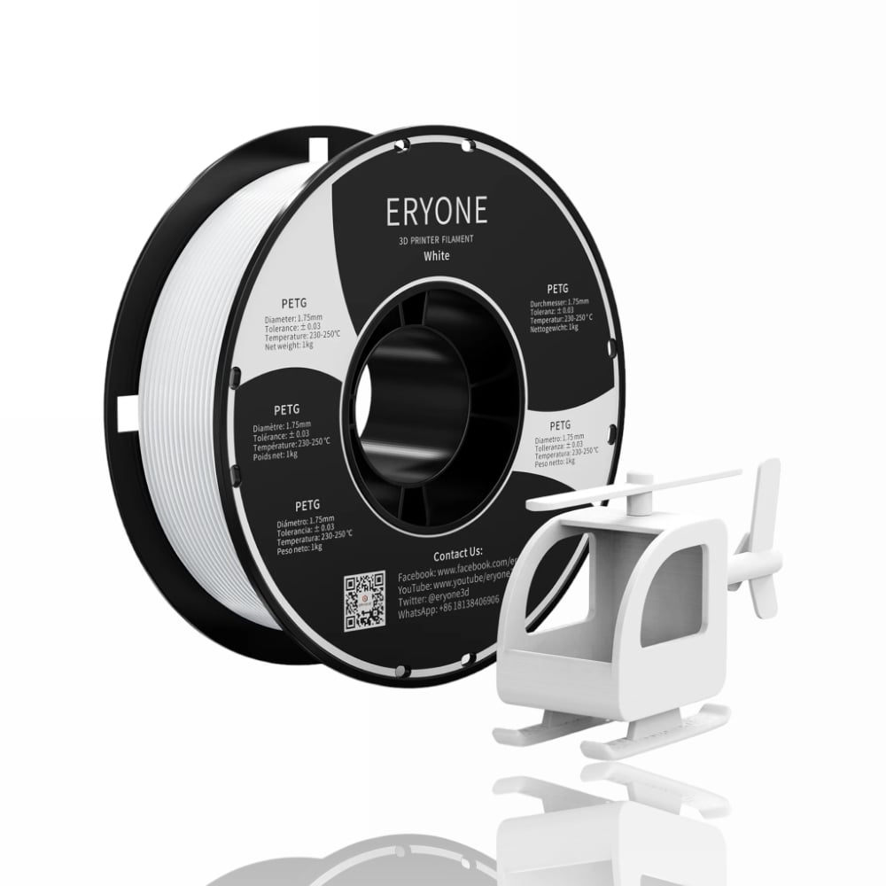 petg white eryone-evolt portugal espana filamento impressao 3d