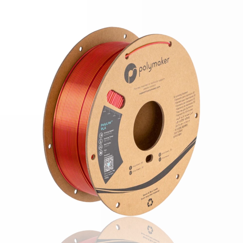 PolyLite Dual Silk PLA 1.75mm 1kg Sunset Silk Gold Red evolt portugal espana filamento impressao 3d