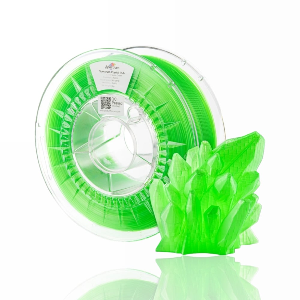 pla crystal neon green evolt portugal espana filamento impressao 3d