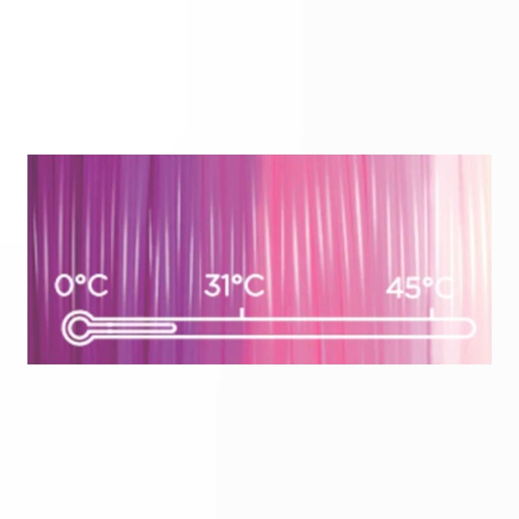 PolyLite Temperature Changing Purple to Pink to Natural 2 evolt portugal espana filamento impressao 3d