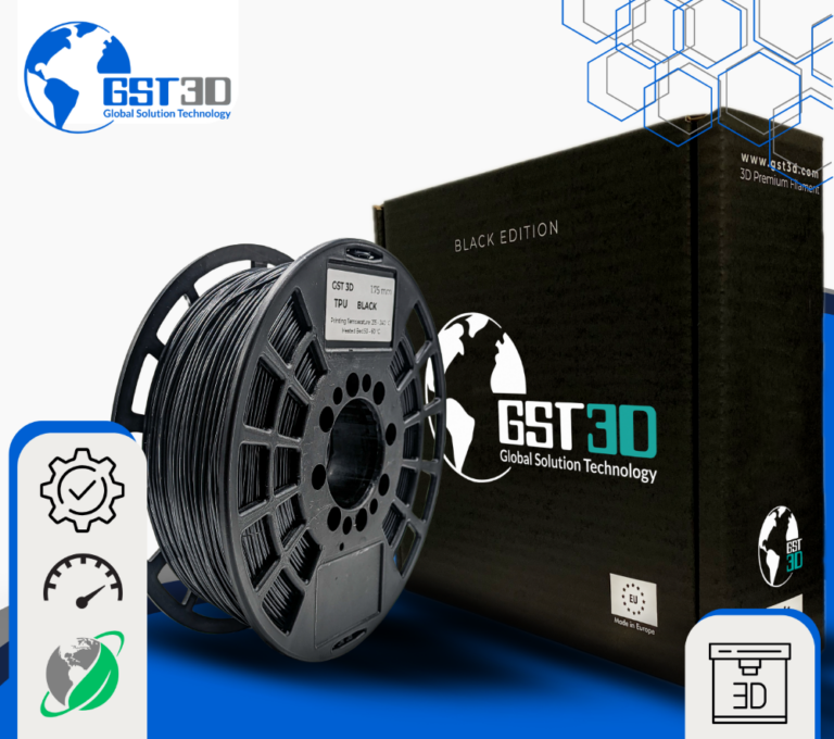 BLACK TPU gst3d evolt portugal espana filamento impressao 3d
