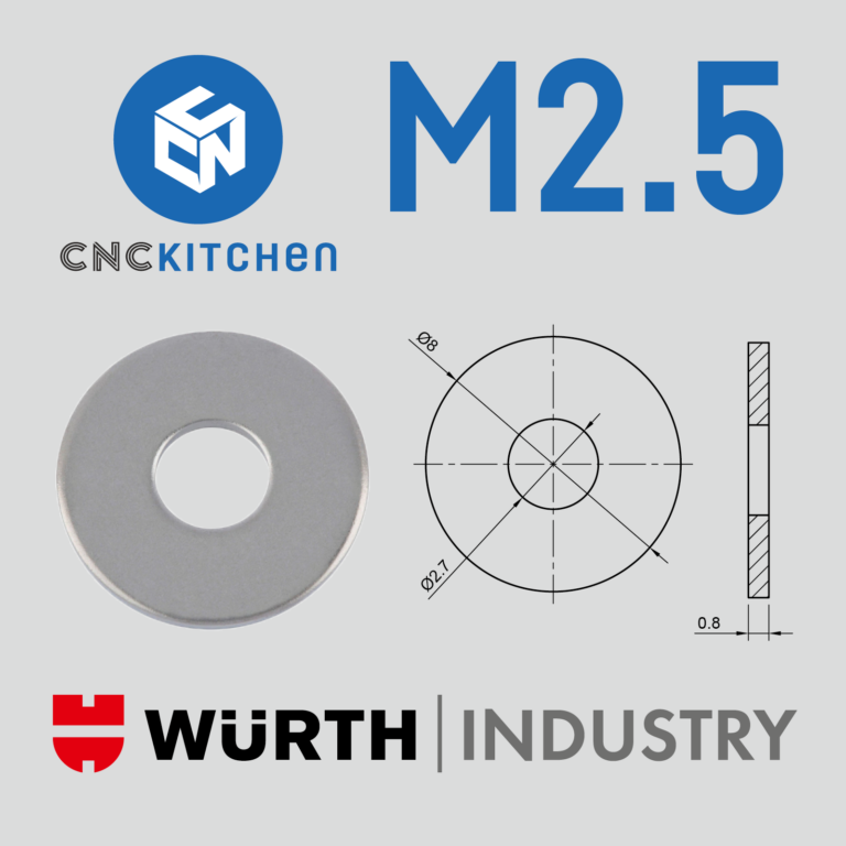 200 Anilhas aba larga M2,5 Large Washers - CNC Kitchen