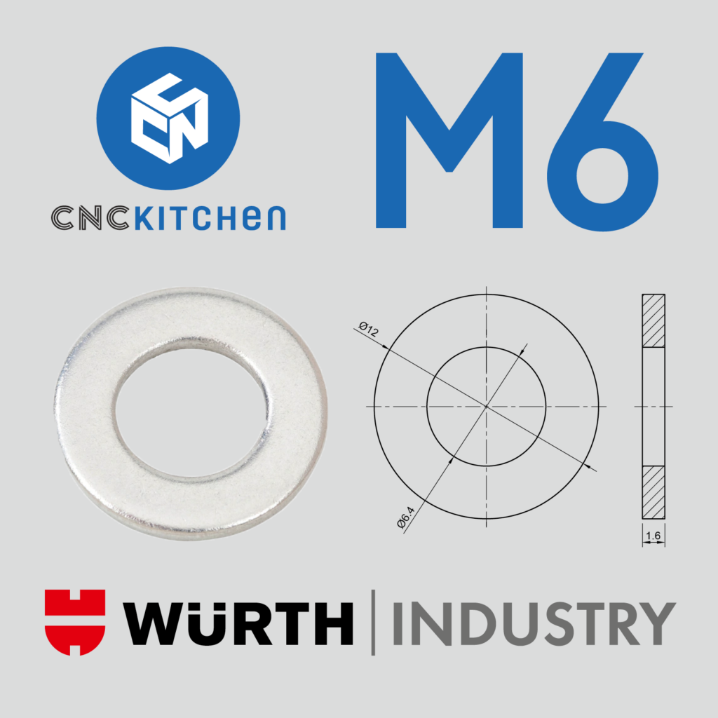 50 Anilhas M6 Standard Washers - CNC Kitchen