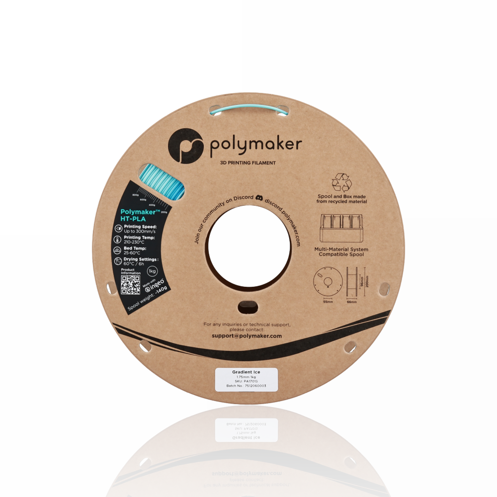 Polymaker™ High Temperature PLA 1kg Gradient Ice - Polymaker - Image 6