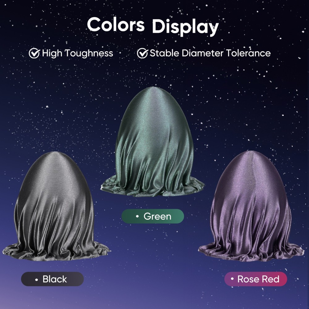 PLA Triple Color Burnt Titanium 1kg Black, Green and Rose Red - ERYONE - Image 2