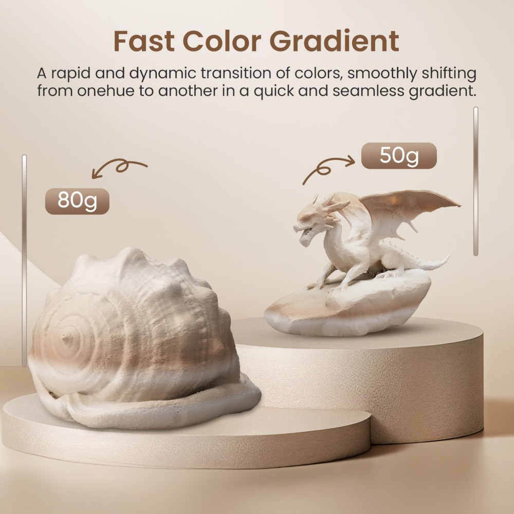 PLA+ Hyper Speed Silk Rainbow 1kg Stone (Brown, Khaki and White) - ERYONE - Image 3